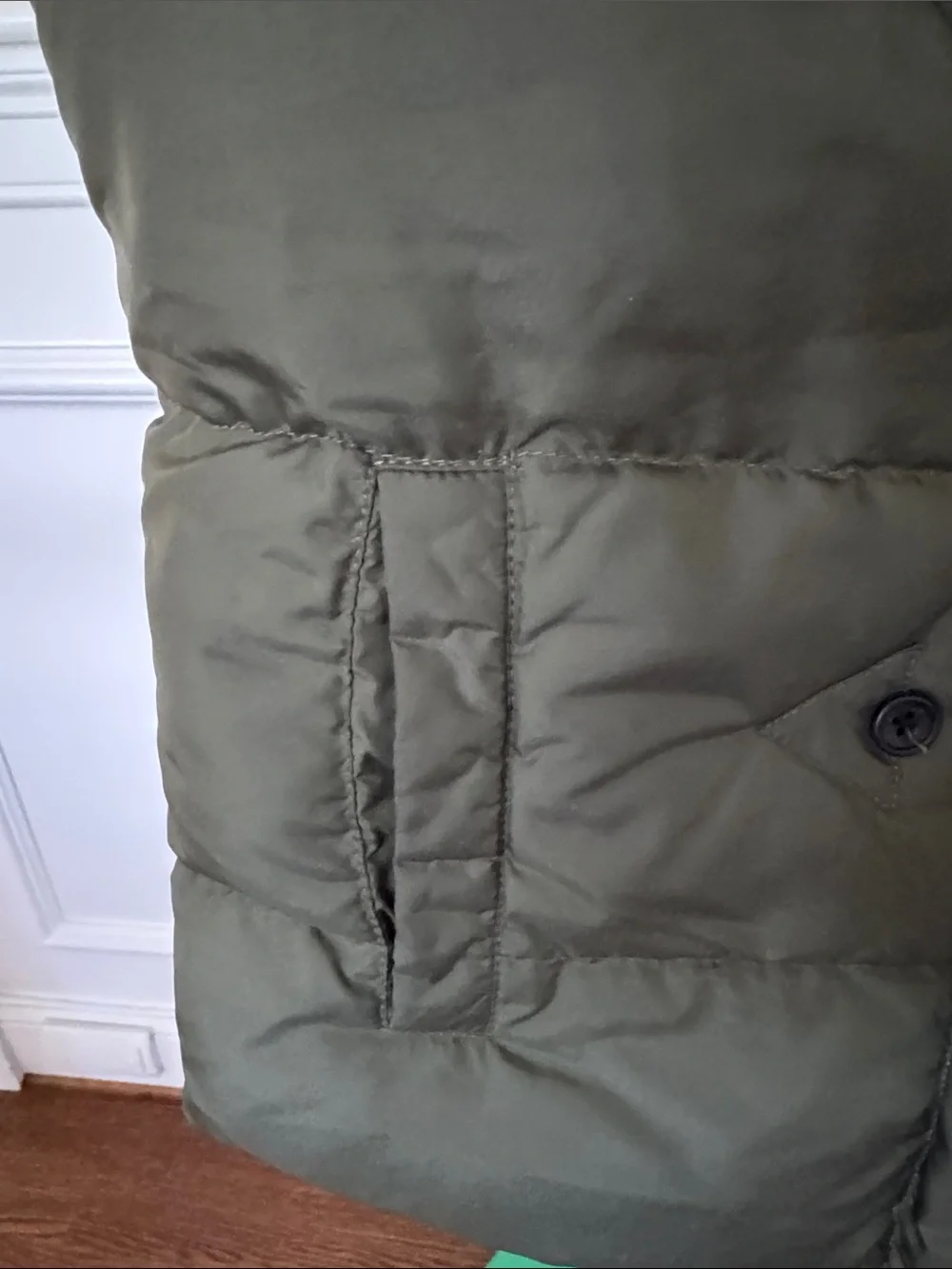 J. Crew Olive Quilted Puffer Vest